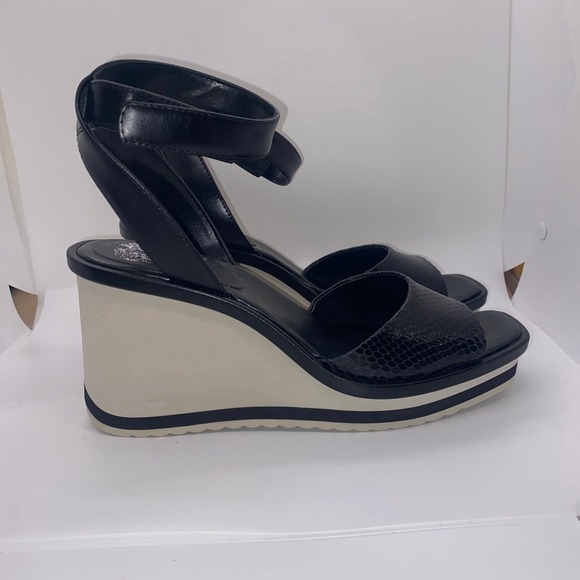 Vince Camuto Shoes - Vince Camuto Black Baminda sandal wedges, sz 8-1/2